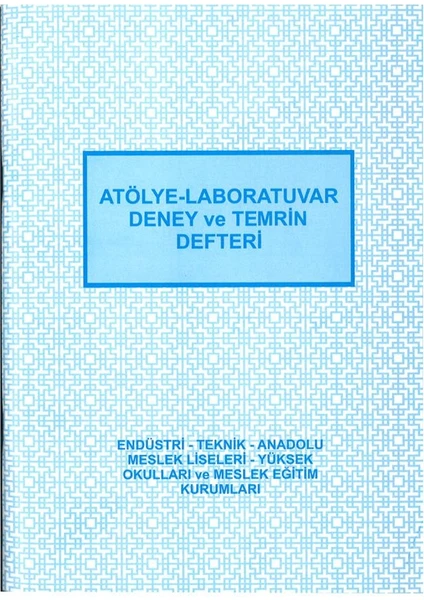 Atölye Laboratuvar Deney ve Temrin Defteri 40 Sayfa 20 x 28 cm