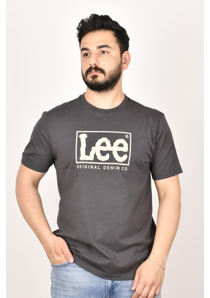 L68TYSON Erkek Füme Bisiklet Yaka T-Shirt