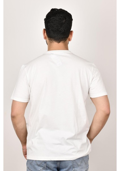L68TYSMK Erkek Beyaz Bisiklet Yaka T-Shirt modelleri
