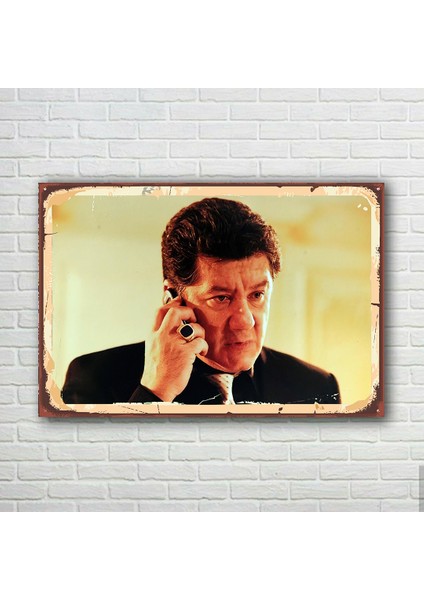Testere Necmi Kurtlar Vadisi Retro Ahşap Poster