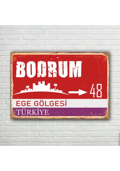 Bodrum Tabela Retro Ahşap Poster