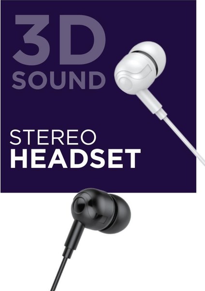 H10 Mikrofonlu Stereo Kulakiçi Kablolu Kulaklık Beyaz fiyatları