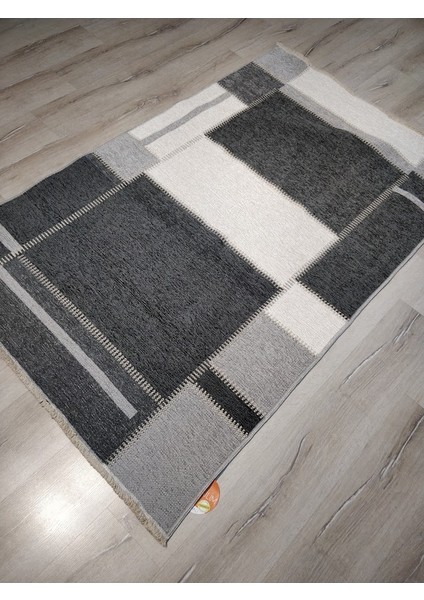 NOA 08 Grey Antrasit Hav Toz Vermez Yıkanabilir Çift Taraflı İnce Modern İskandinav Kilim