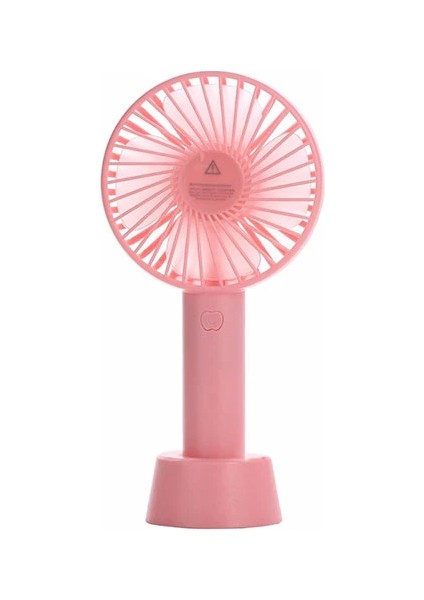 Mini Şarjlı Standlı El Vantilatörü Fanı Soğutucu Vantilatör Pembe