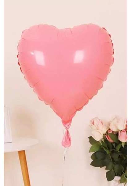 Makaron Pembe Kalp Balon 18"