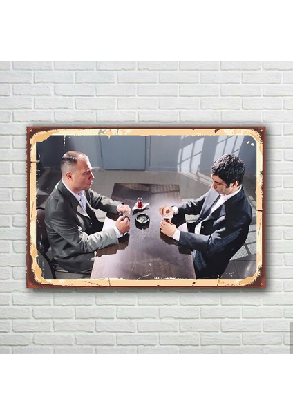 Çakır ve Polat Kurtlar Vadisi Retro Ahşap Poster