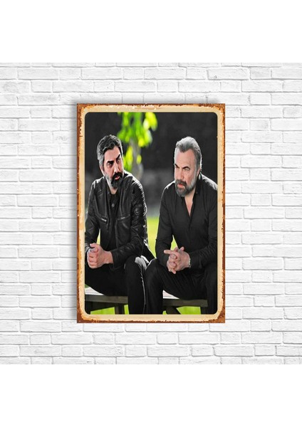 Çakır ve Polat Kurtlar Vadisi Retro Ahşap Poster