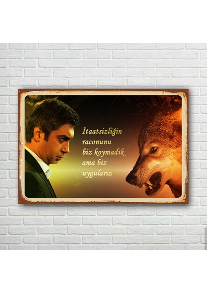 Kurtlar Vadisi Polat Retro Ahşap Poster