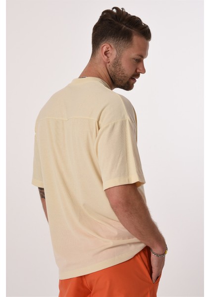 R-5610 Bisiklet Yaka Tek Cep Oversize Kaşkorse Tişört fırsatları