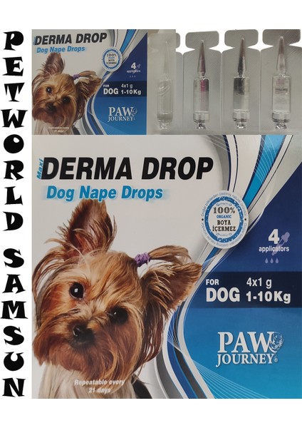 4'lü Köpek Dış Parazit Damlası Bitkisel Deri Bakım Ürünü 1-10KG