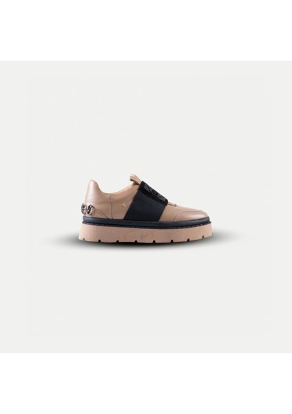 Streç Detaylı Deri Sneaker