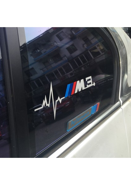Bmw M3 Renkli Nabız Kalp Atışı Sticker 2 Adet