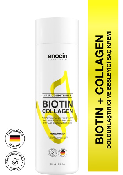Bitkisel Sülfatsız , Tuzsuz , Biotin + Collagen Saç Kremi, Karşıtı Saç Kremi 250ML