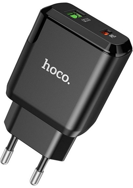 Hoco N5 PD20W Qc3.0 Type-C + USB Hızlı Şarj Adaptörü Şarj Başlığı ALL-35358