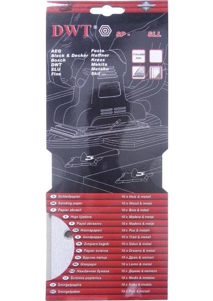 SP-80SLL Dikdörtgen Delikli Zımpara Kağıdı 115X280MM 80 Kum