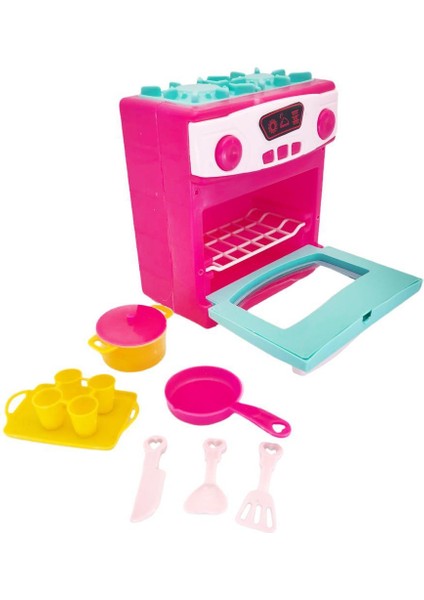 Kutulu Ocaklı Mini Fırın Pembe Evcilik Mutfak Oyun Seti modelleri