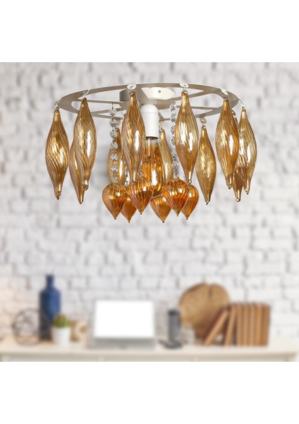 Aksan Tekli Avize Beyaz Bal Süs