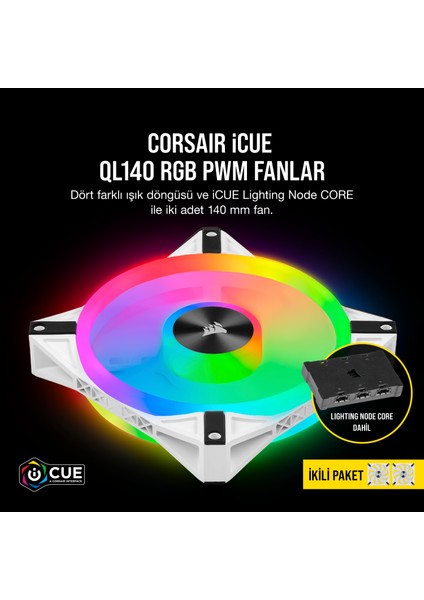 QL140 RGB Led 140mm Fan 2’li Paket + Lightning Node Core (CO-9050106-WW)