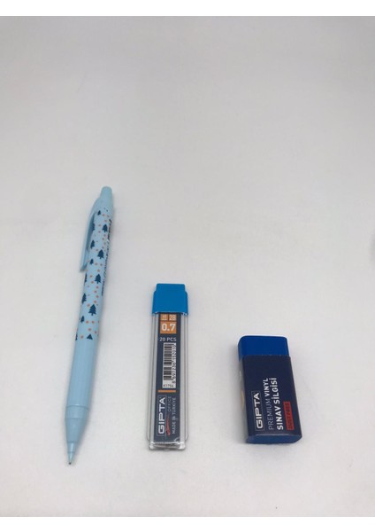 Cloud-X 0.7 Versatil Kalem + Gıpta 0.7 2b 60MM Uc + Gıpta Premium Mavi Sınav Silgisi