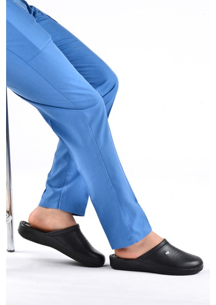 4768 4 Nokta Sabo Orto Pedik Taban Erkek Terlik Hastane & Iş Siyah