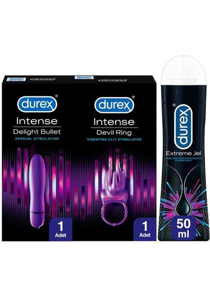 Intense Delight Bullet Titreşimli Vibratör+ Little Devil Titreşimli Halka+Extreme Jel 50 Ml