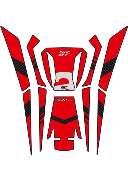 Aprilia SR GT 125 / 200 2022-2023 Uyumlu Tank Pad Kırmızı