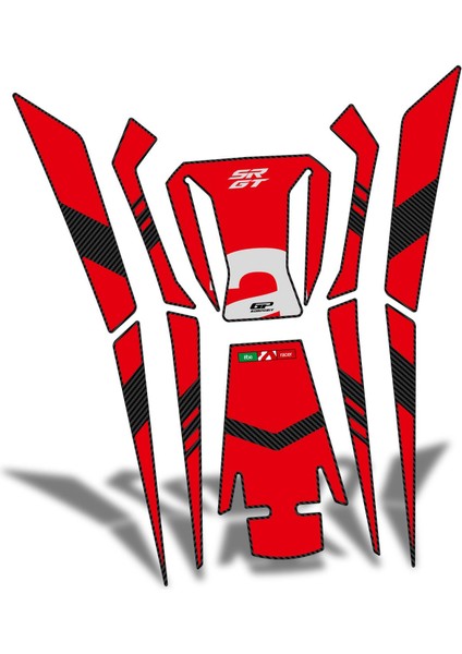 Aprilia SR GT 125 / 200 2022-2023 Uyumlu Tank Pad Kırmızı indirimleri