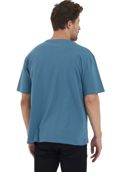 Erkek Basic Oversize Bisiklet Yaka %100 Pamuk Kısa Kol T-Shirt