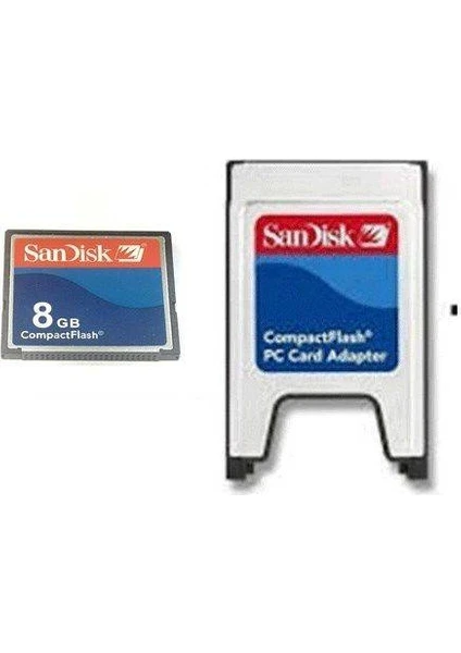 Sandisk 8 GB Compact Flash Kart Pcmcıa-Cf Compact Flash Adaptör