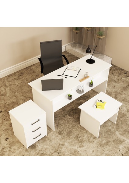 Merkür 3 Parça Ofis Büro Masa Takımı MRK01 modelleri