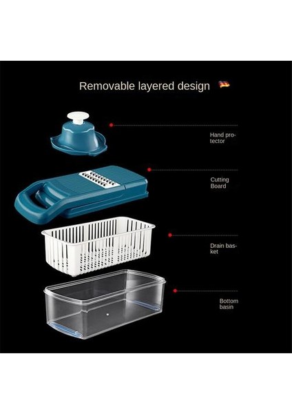 Plastik Sebze Kesici, Patates Teli Paslanmaz Çelik Bıçak Için Uygun Mutfak Dilimleme Makinesi Için Modern Çok Fonksiyonlu (Yurt Dışından) modelleri
