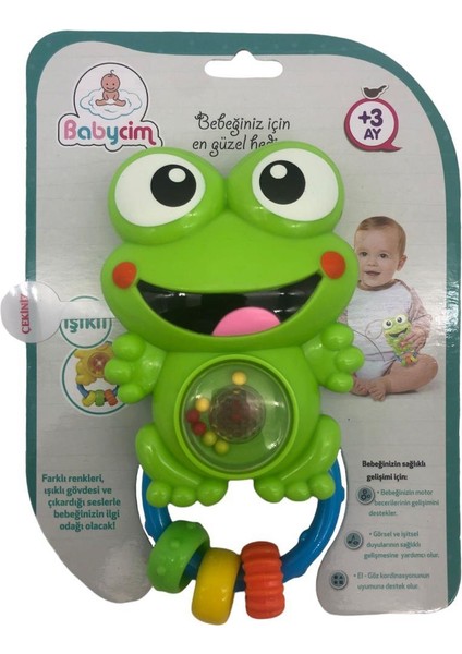 Babycim Pilli Işıklı Müzikli Ses Efektli Kurbağa Çıngırak fiyatları