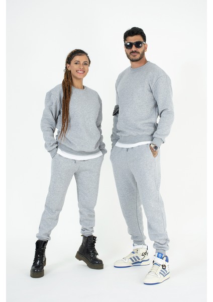 Unisex Bisiklet Yaka Oversize Sweatshirt