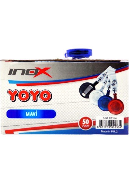 Inox Yoyo Yaka Kartlığı Yuvarlak 50 Adet Mavi