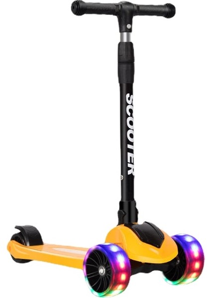 Çocuk Scooter LED Üç Tekerlekli Katlama Kaldırılabilir