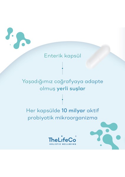 Thelifeco Happyflora Probiyotik 10 Milyar Mikroorganizma İçeren Gıda x 2 Adet