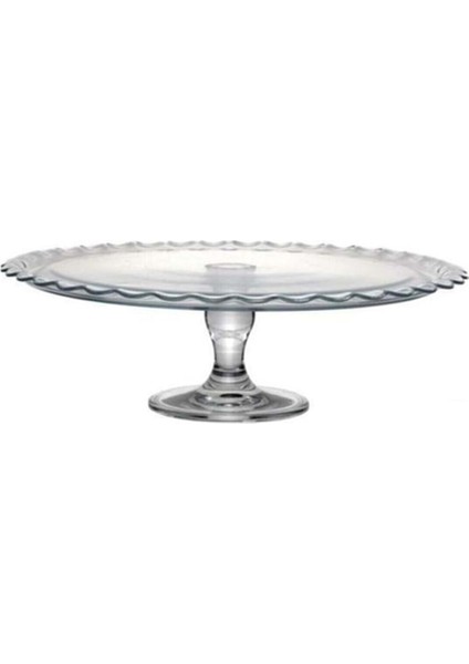 Patiserie Ayaklı Cam Sunum ve Servis Tabağı - 37 cm