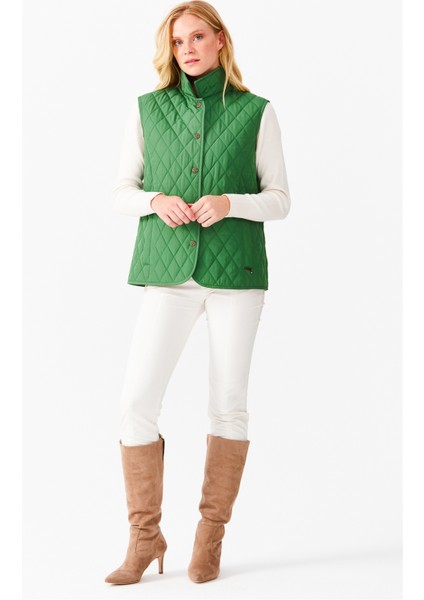 Kadın Kapitone Yelek E.yeşili