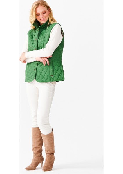 Kadın Kapitone Yelek E.yeşili modelleri