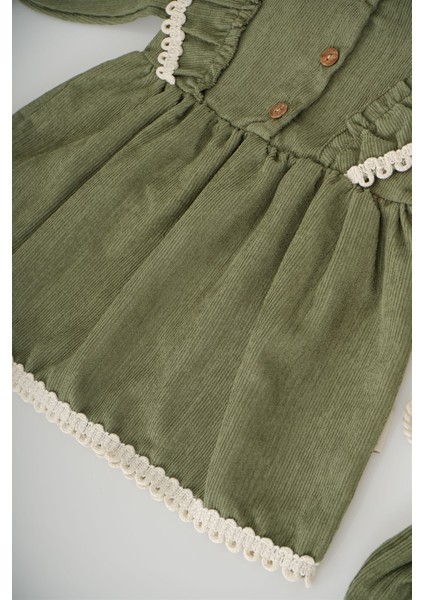 Kız Bebek Uzun Kol Papatya Desenli Çantalı Elbise fırsatları