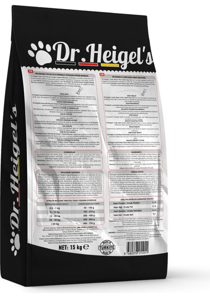 Dr. Heigel's Dr. Heigels Lamb & Rice Kuzu Etli Yetişkin Köpek Maması 15 kg