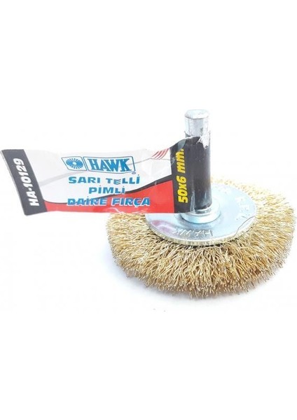 Hawk HA10129 Pimli Sarı Tel Daire Fırça 50X6 mm fırsatları