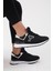 Unisex Siyah Beyaz Kaymaz Eva Taban Süet Sneaker 4