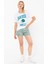 Bisiklet Yaka San Diego Baskılı Beyaz Oversize Kadın T-Shirt 3