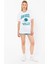Bisiklet Yaka San Diego Baskılı Beyaz Oversize Kadın T-Shirt 4