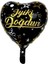 Siyah-Gold Kalp Balon Iyiki Doğdun Baskılı 18'' 1