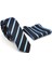 Mavi Verev Çizgili Lacivert Dokuma Kumaş Mendilli Slim Fit Kravat / SDK-220702 2