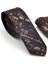 Bej Lacivert Motif Desenli Kahverengi Dokuma Kumaş Mendilli Slim Fit Kravat / SDK-220710 1