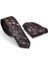Bej Lacivert Motif Desenli Kahverengi Dokuma Kumaş Mendilli Slim Fit Kravat / SDK-220710 2