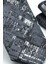 Siyah Beyaz Motif Desenli Gri Dokuma Kumaş Mendilli Slim Fit Kravat / SDK-220711 3